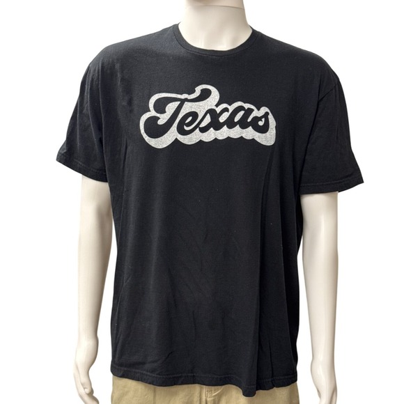 Source Unknown Other - Mens‎ Black Texas Graphic T-Shirt Size XL Short Sleeve Cotton Round Neck Casual